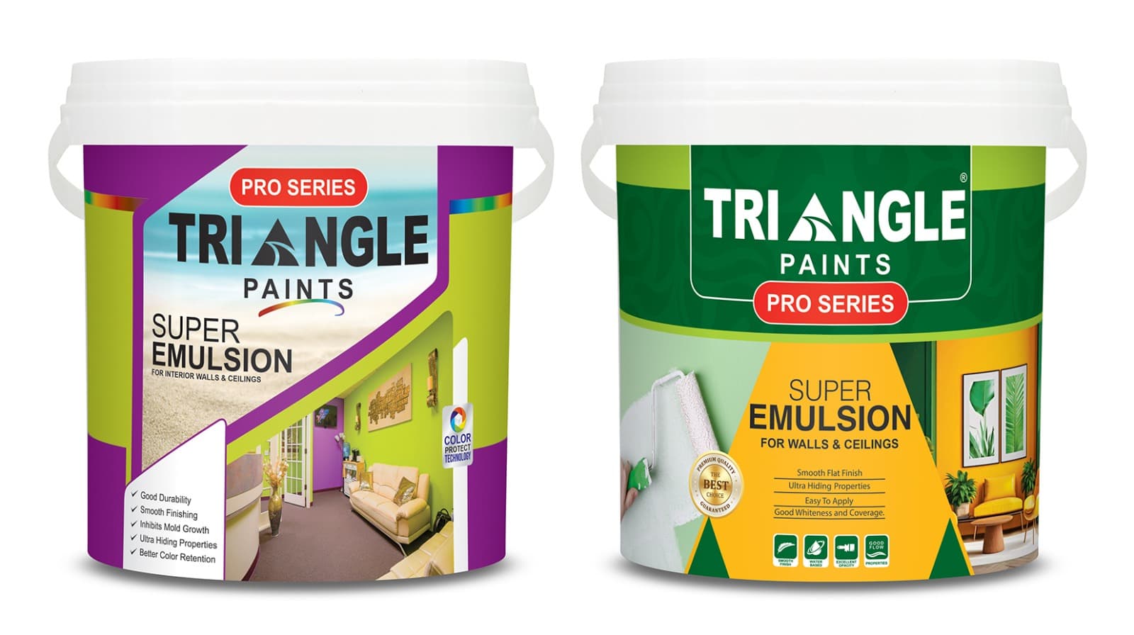Triangle Paints Super Emulsion packaging